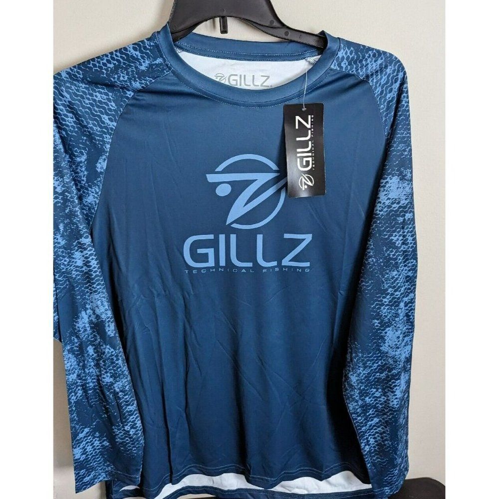 Gillz Men's LS UV Tournament Series "Blue Wing Teal" L/S Shirt Size 2XL NWT